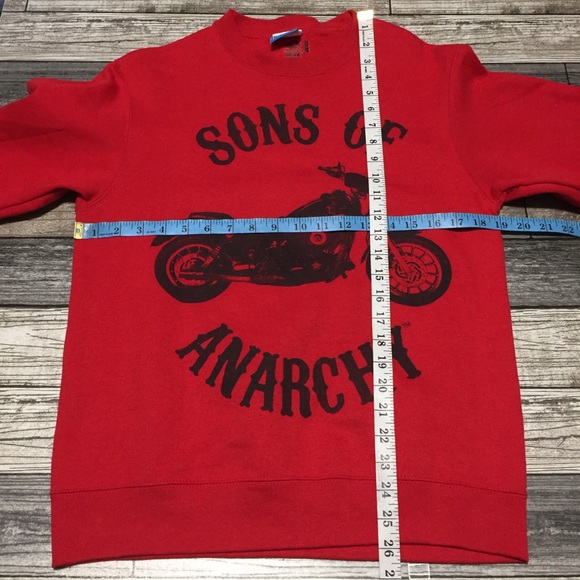 Freeze Sons Of Anarchy Sweatshirt Size S Red Black Pullover Fruit Of The Loom - Picture 2 of 7